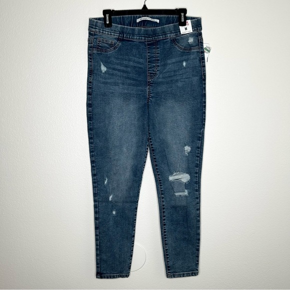 New Celebrity Pink Juniors Pull On Ripped Stretch Jeggings Jeans Size M - Picture 1 of 10